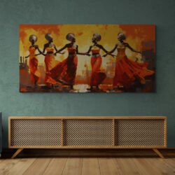 African dancers painting