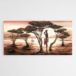 African sunset painting