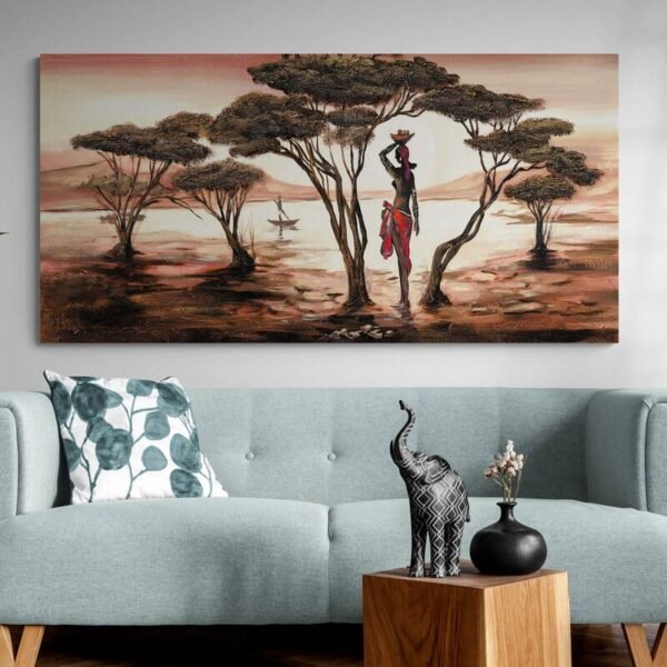 African sunset painting