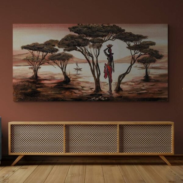 African sunset painting