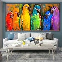 Colorful parrot painting