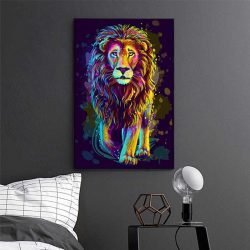 Colorful lion painting