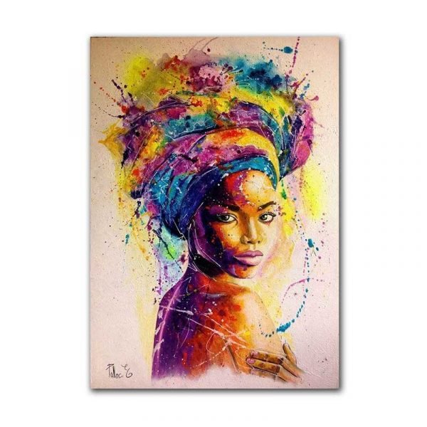 African woman painting