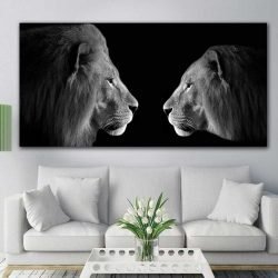 Lion and lioness wall art