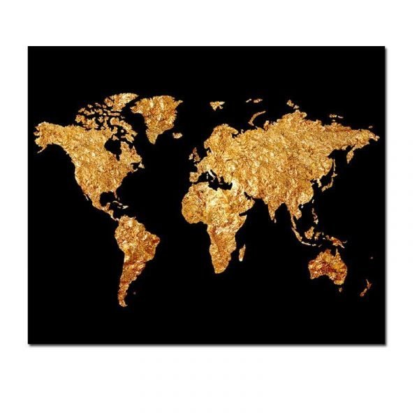 Gold world map