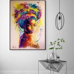 African woman painting