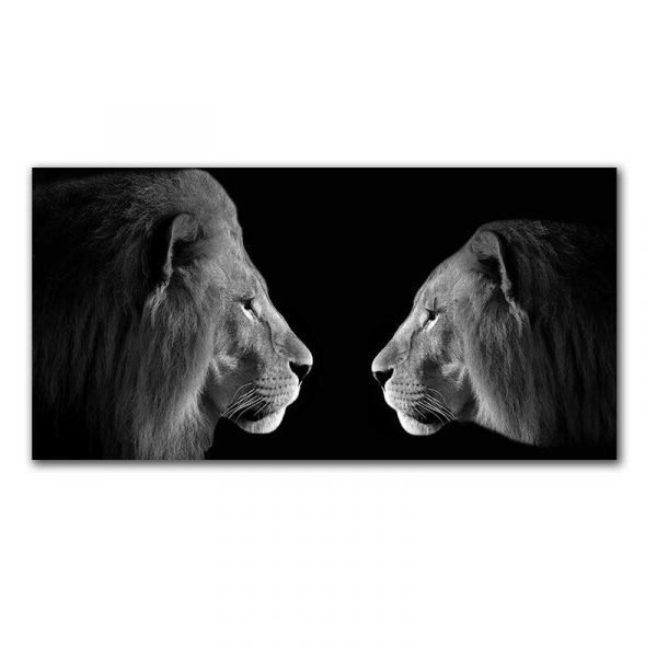 Lion and lioness wall art