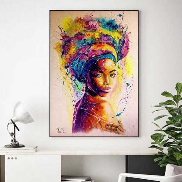 African woman painting