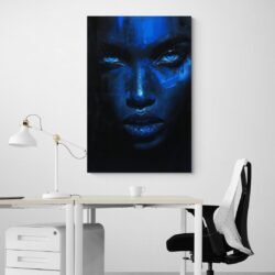 Blue woman painting