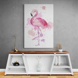 Pink flamingo painting