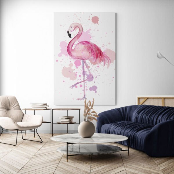 Pink flamingo painting