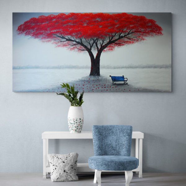 Red tree painting