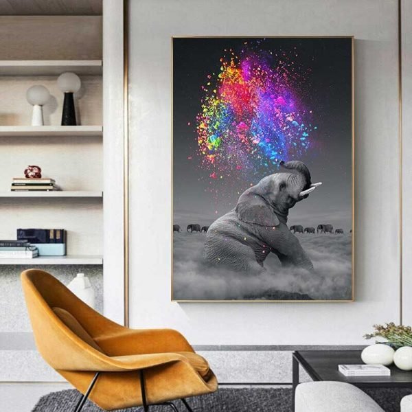 Elephant colorful painting