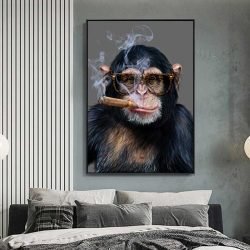 Monkey smoking cigar