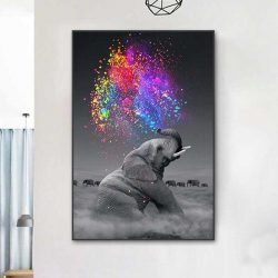 Elephant colorful painting