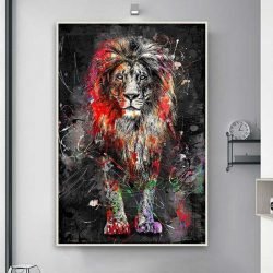 Lion colorful painting