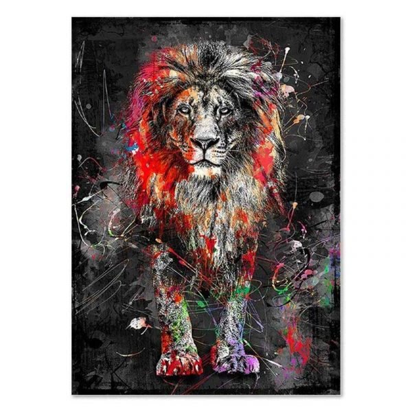 Lion colorful painting