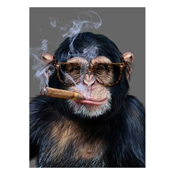 Monkey smoking cigar