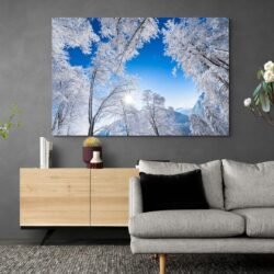 Winter forest painting