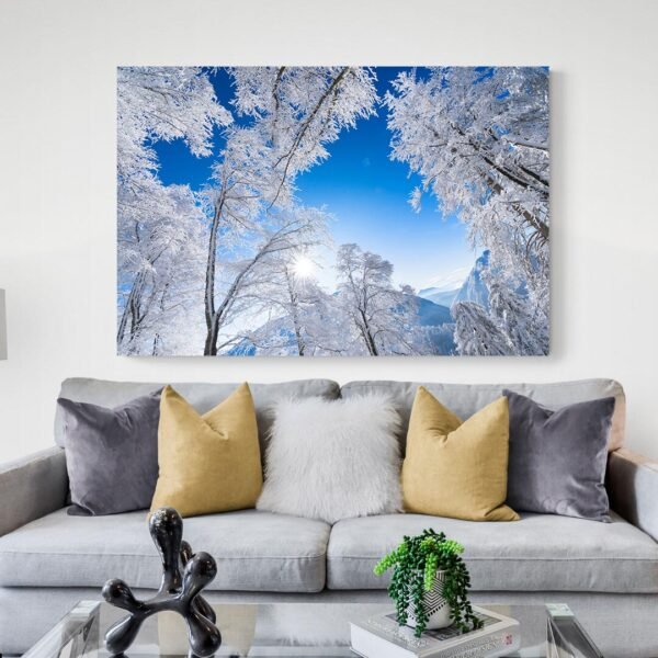Winter forest painting