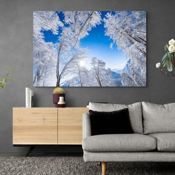 Winter forest painting