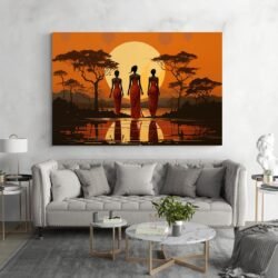 African silhouette painting