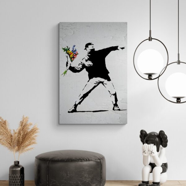 Banksy flower thrower