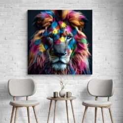 Lion head painting