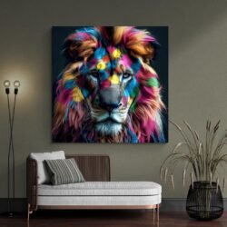 Lion head painting