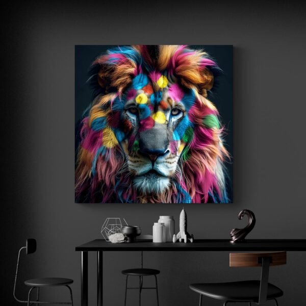 Lion head painting