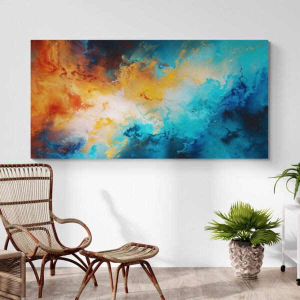 Orange and blue abstract art