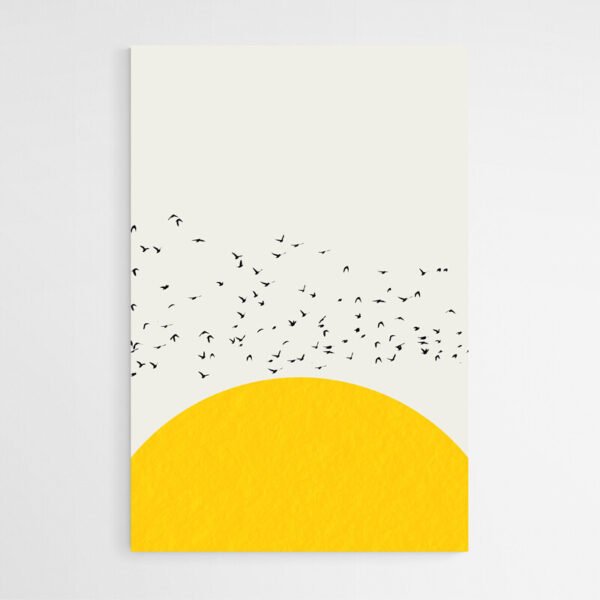 Yellow and gray wall art