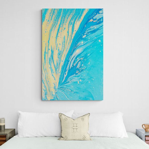 Blue and gold abstract painting