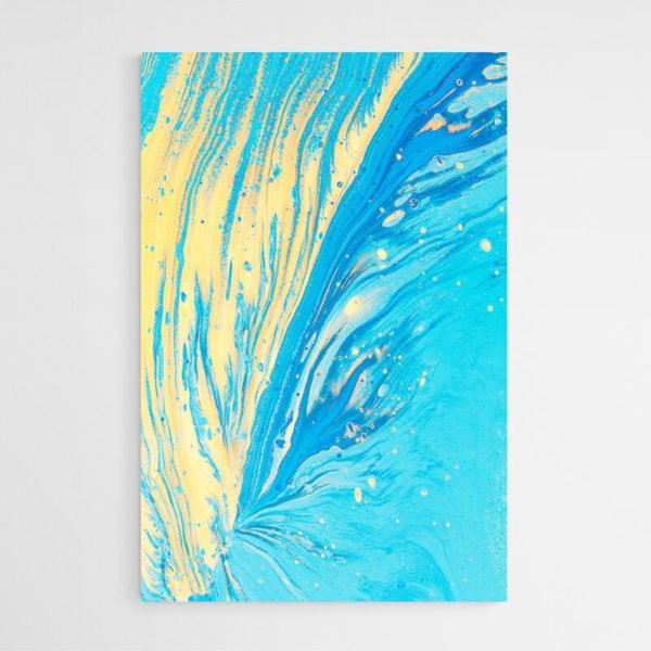 Blue and gold abstract painting