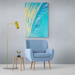 Blue and gold abstract painting