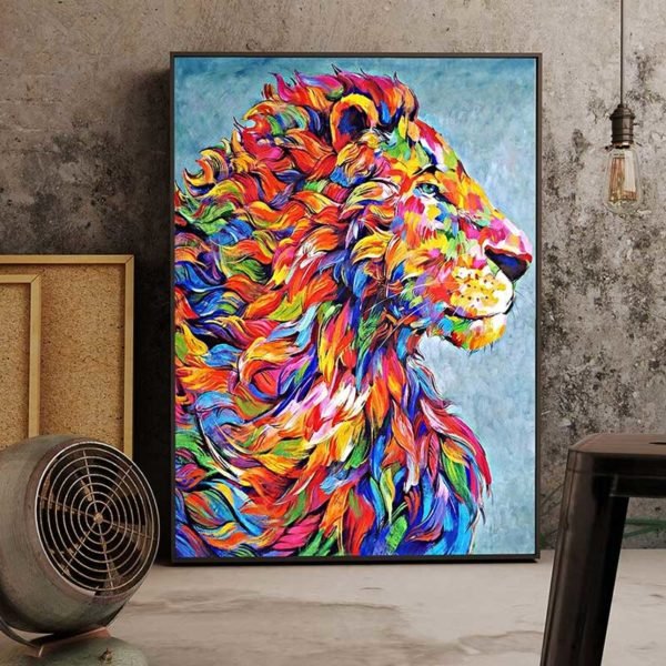 Abstract lion painting