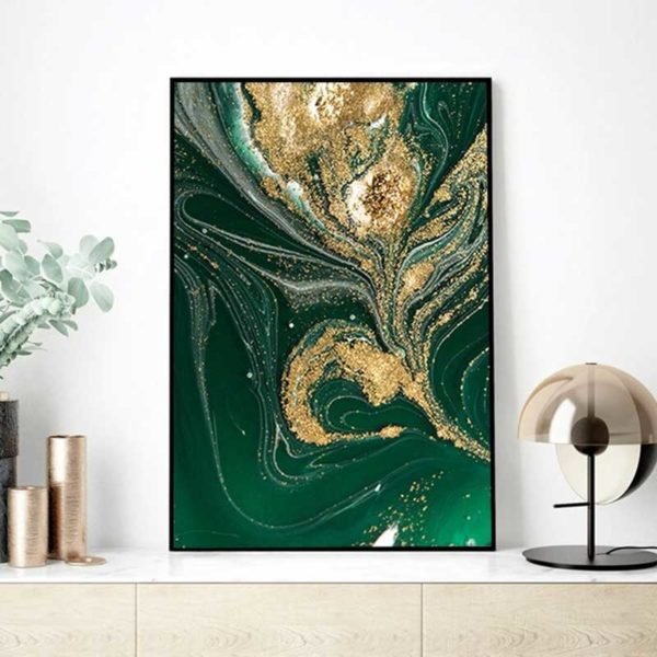 Green abstract painting