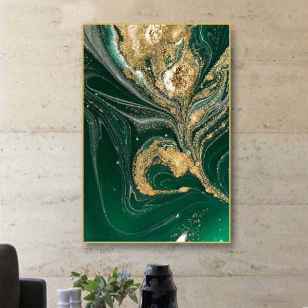 Green abstract painting