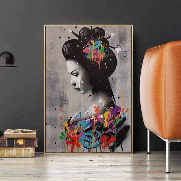 Japanese geisha painting