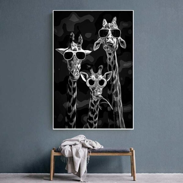 Black and white giraffe