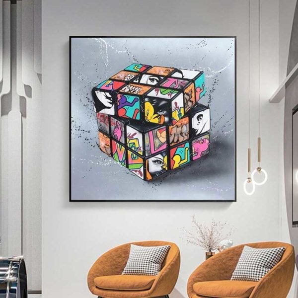 Rubik's cube painting