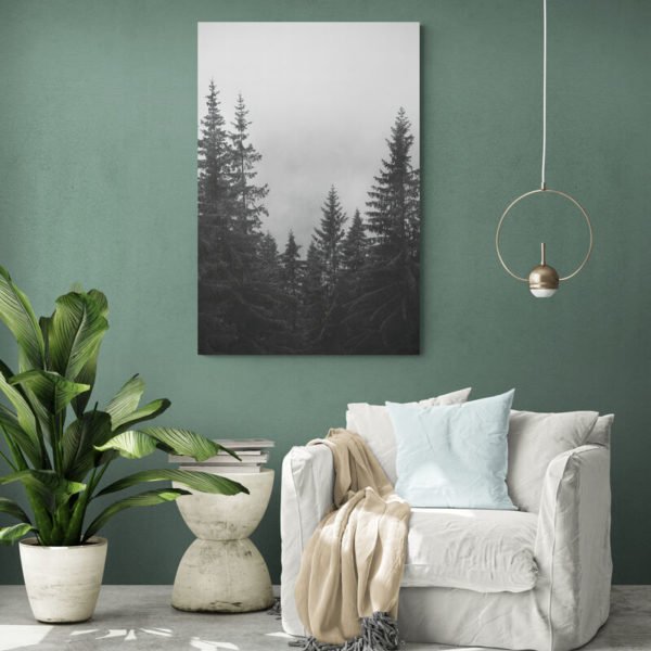 Misty forest painting