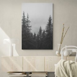 Misty forest painting