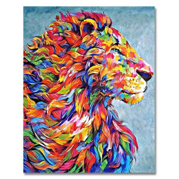 Abstract lion painting