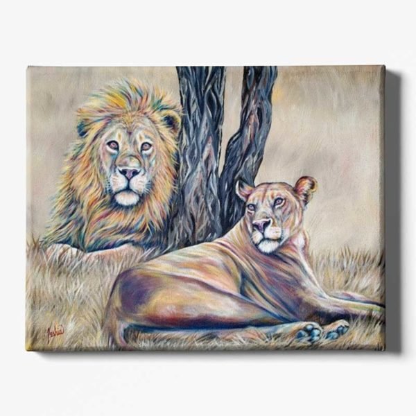 Lion oil painting