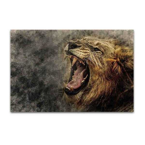 Picture of lion roaring