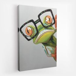 frog with glasses painting