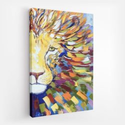 painting of a lion head