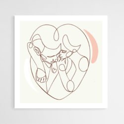 Minimalist line art couple