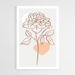 Minimalist line art flower